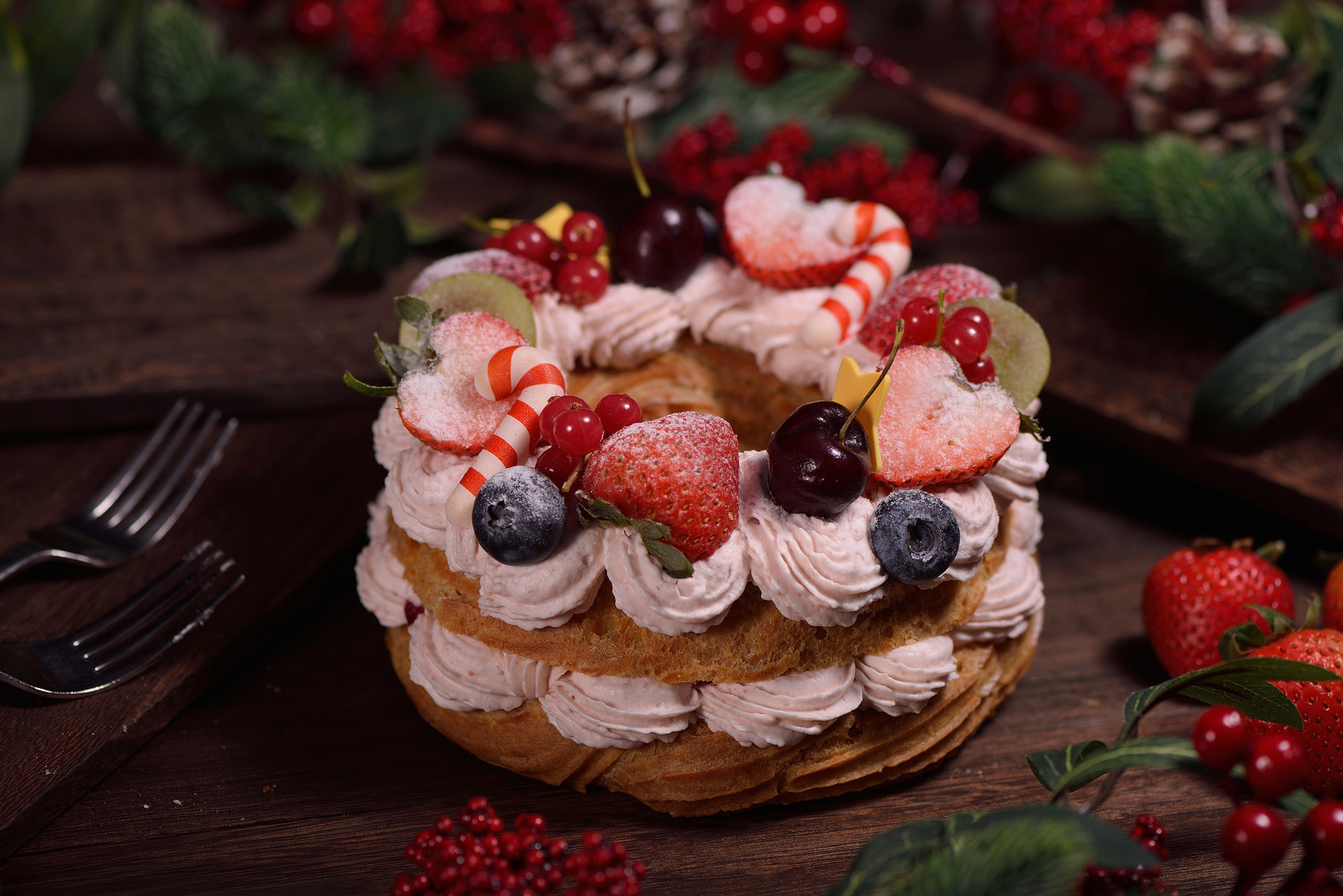 北海道莓好聖誕花圈 6吋980元